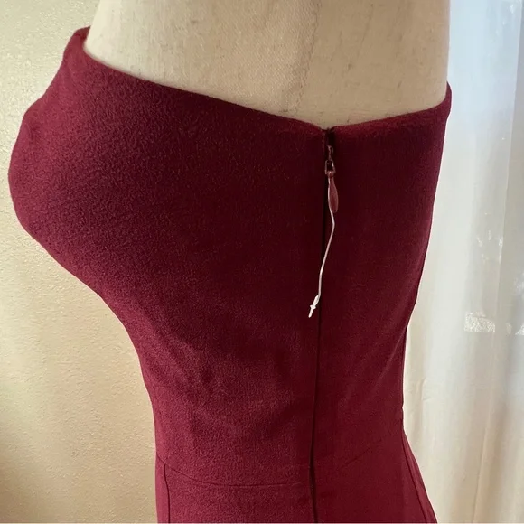 Dress the Population One-Shoulder Wine Sheath Dress XS NWT - Picture 6 of 12